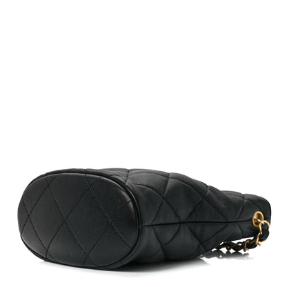 Chanel Lambskin Plexiglass Quilted Coco Love Bucket Bag Black 9 of 11