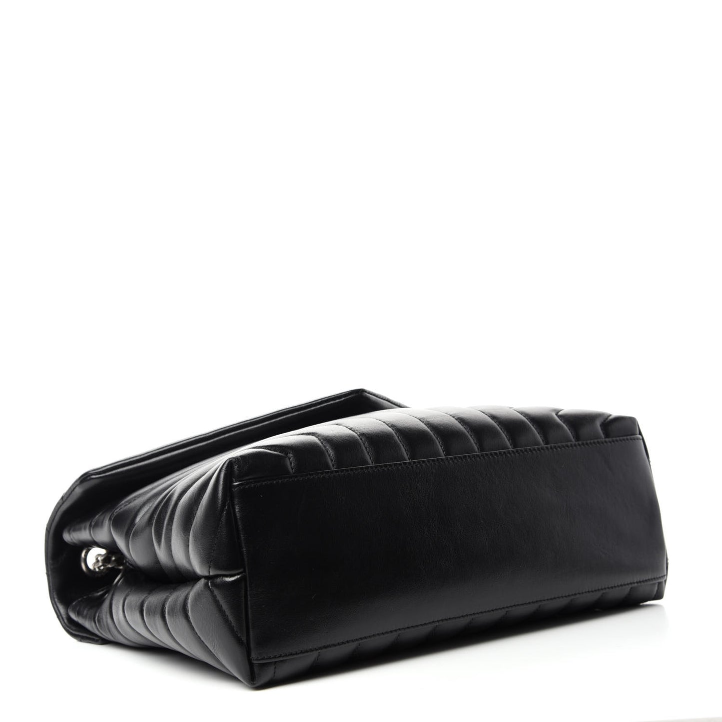 Calfskin Y Quilted Monogram Medium Loulou Chain Satchel Black