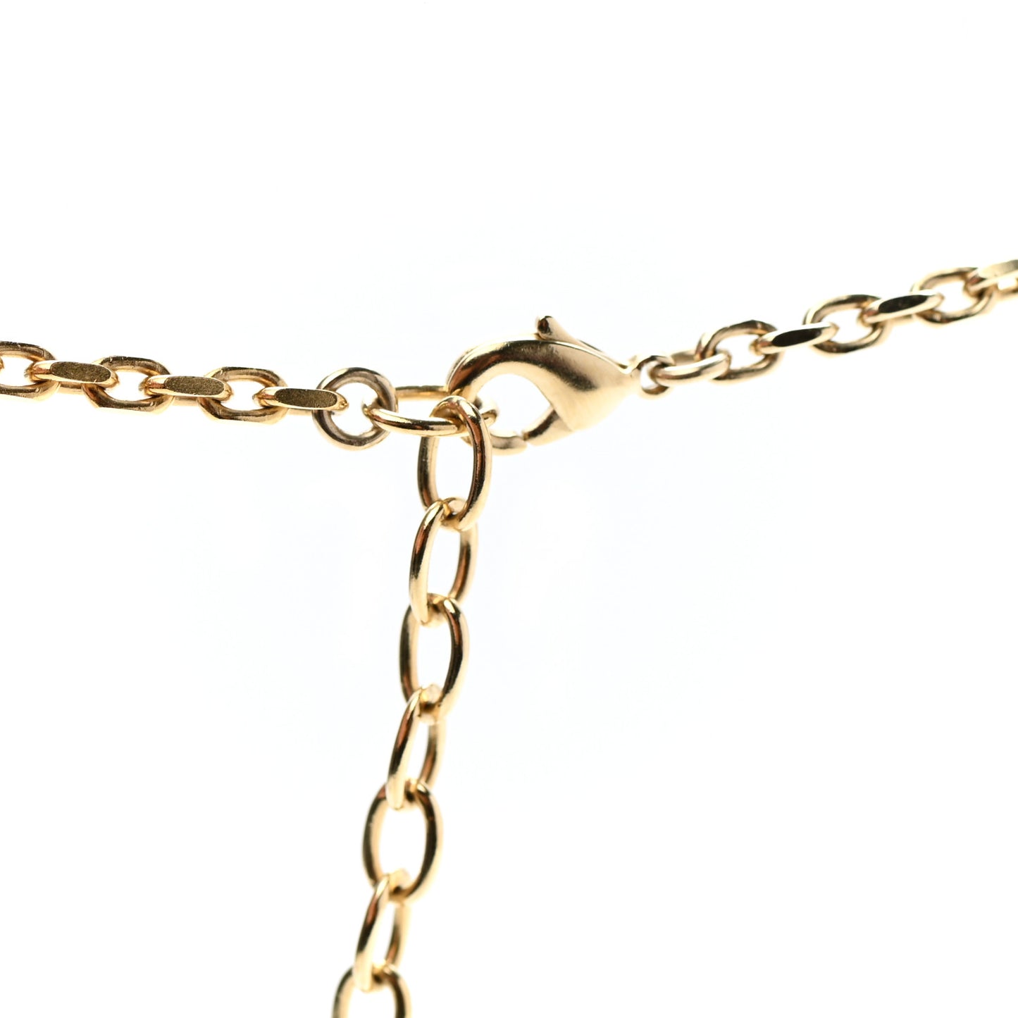 Crystal Textured CC Necklace Gold