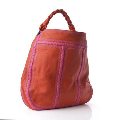 Bottega Veneta Washed Cervo Deerskin Braided Hobo Fire Shock 3 of 9