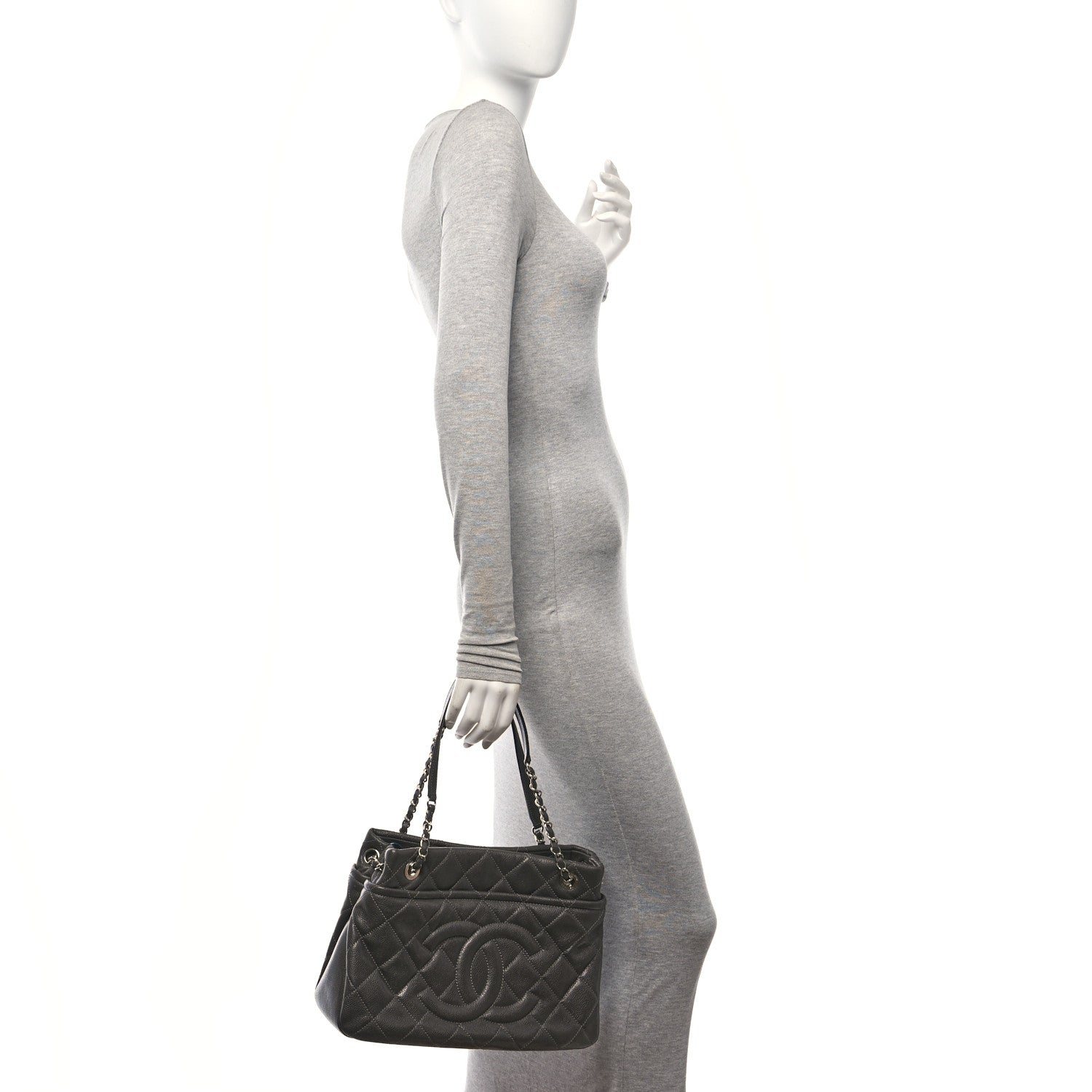 Chanel Caviar Timeless CC Soft Tote Dark Grey 2 of 11