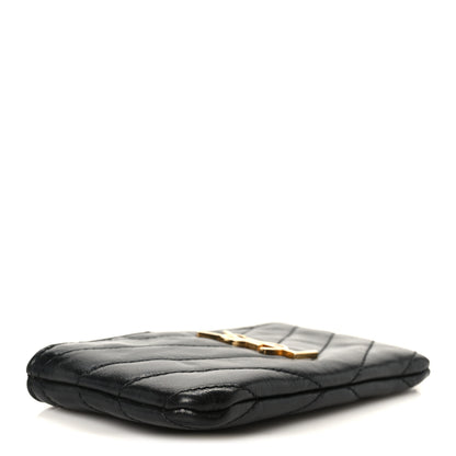 Saint Laurent Calfskin Matelasse Monogram Key Pouch Black 4 of 8
