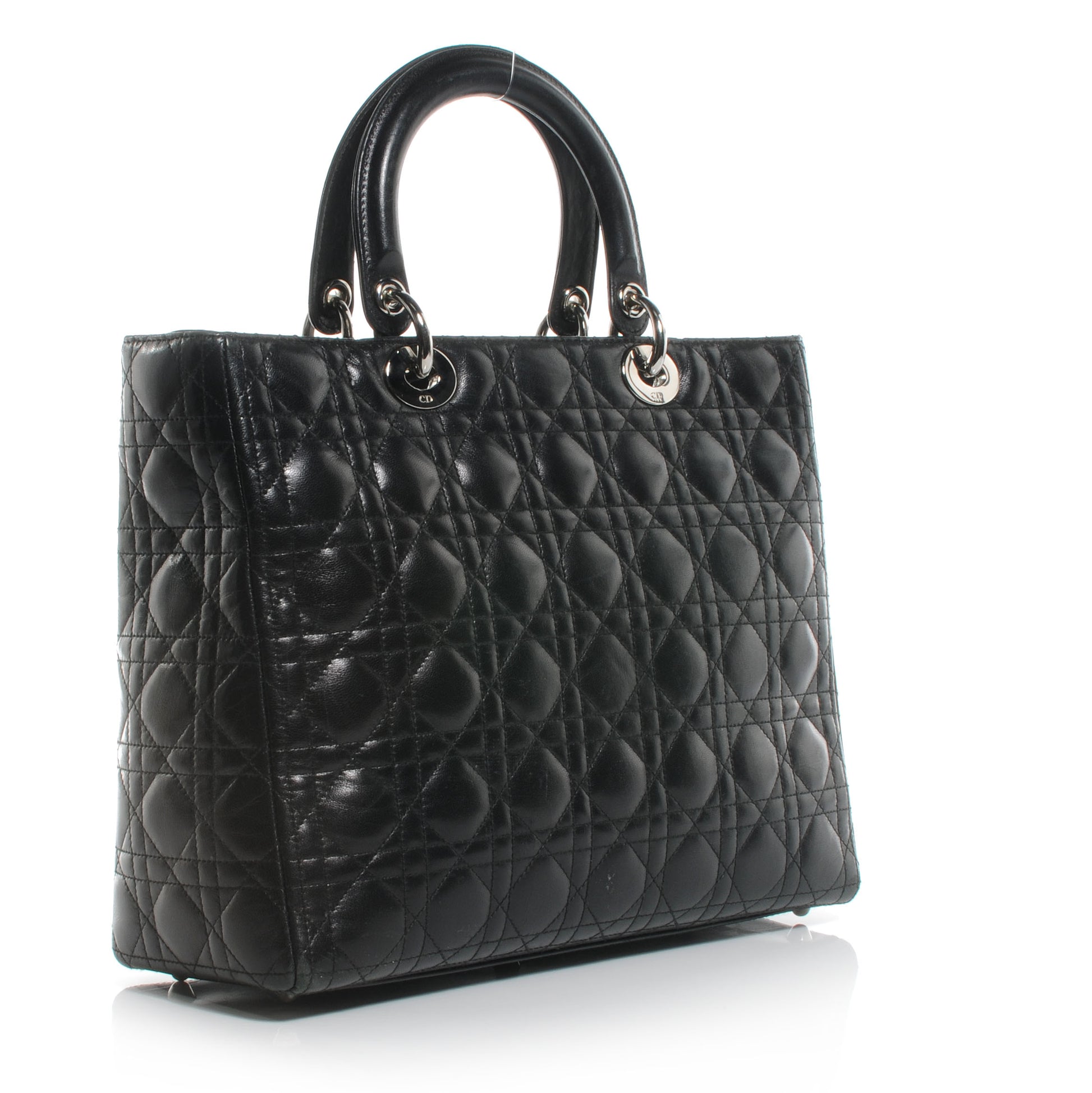 Christian Dior Lambskin Cannage Large Lady Dior Black 3 of 10