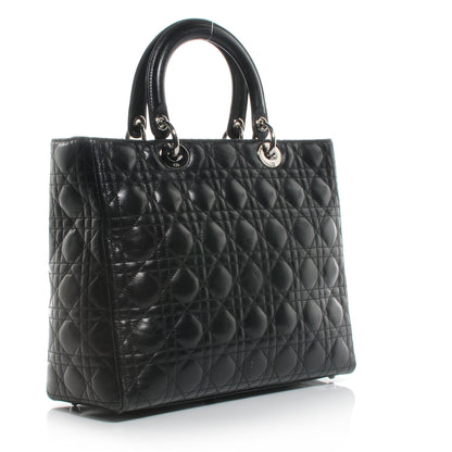 Christian Dior Lambskin Cannage Large Lady Dior Black 3 of 10