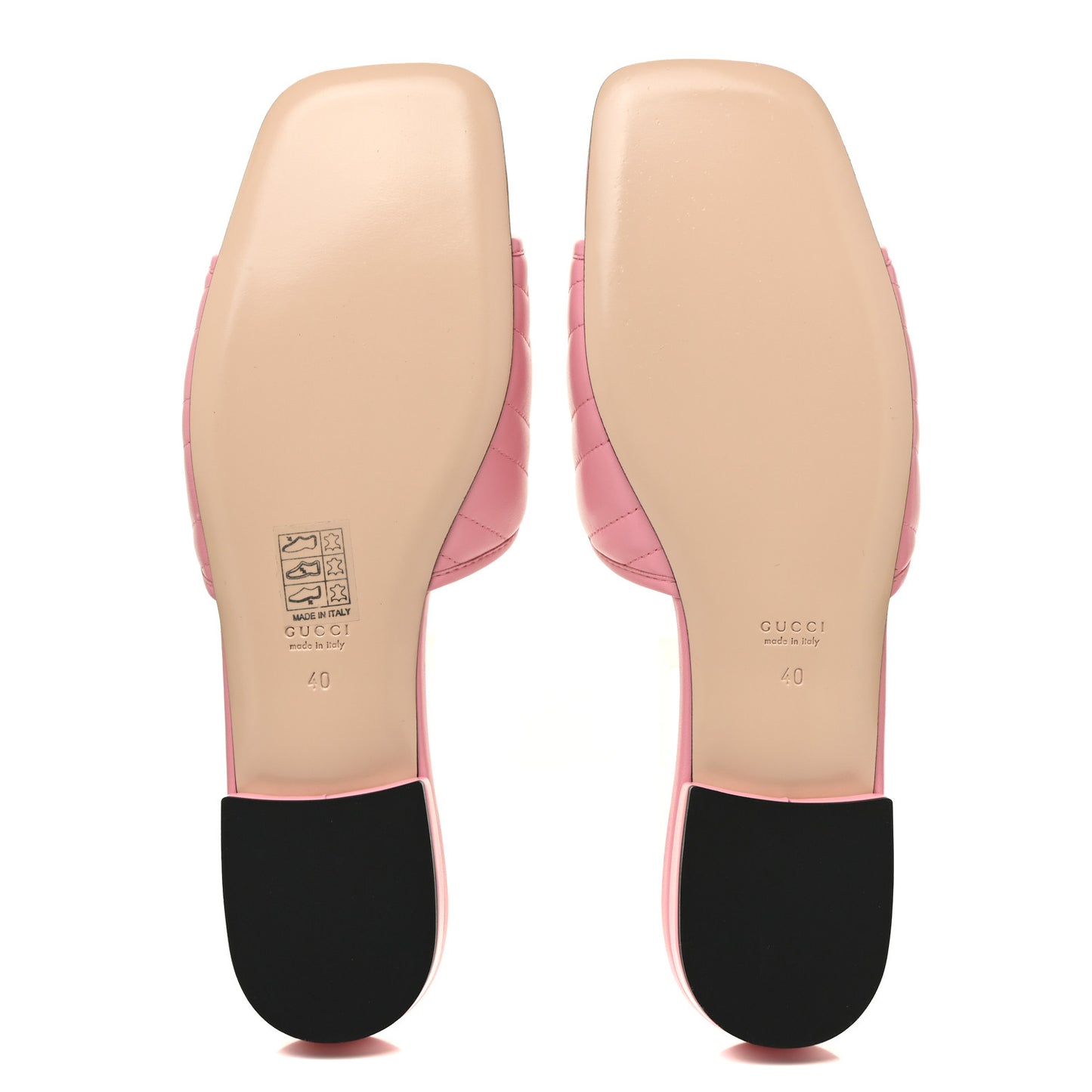 Nappa Matelasse GG Marmont Flat Slide Sandals 40 Wild Rose