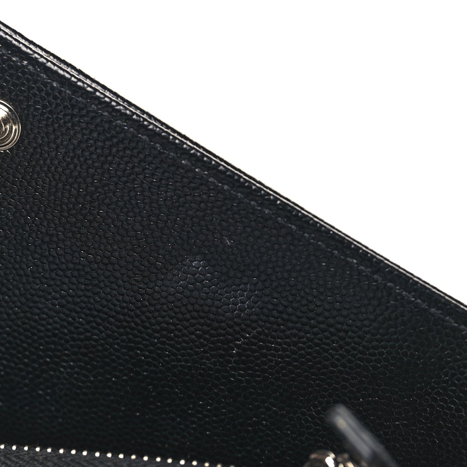 Saint Laurent Grain De Poudre Matelasse Chevron Monogram Envelope Chain Wallet Black 9 of 9