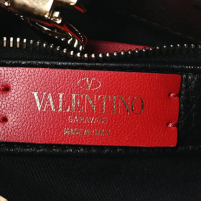 Valentino Garavani Grained Calfskin Small Rockstud Hobo Black 6 of 9