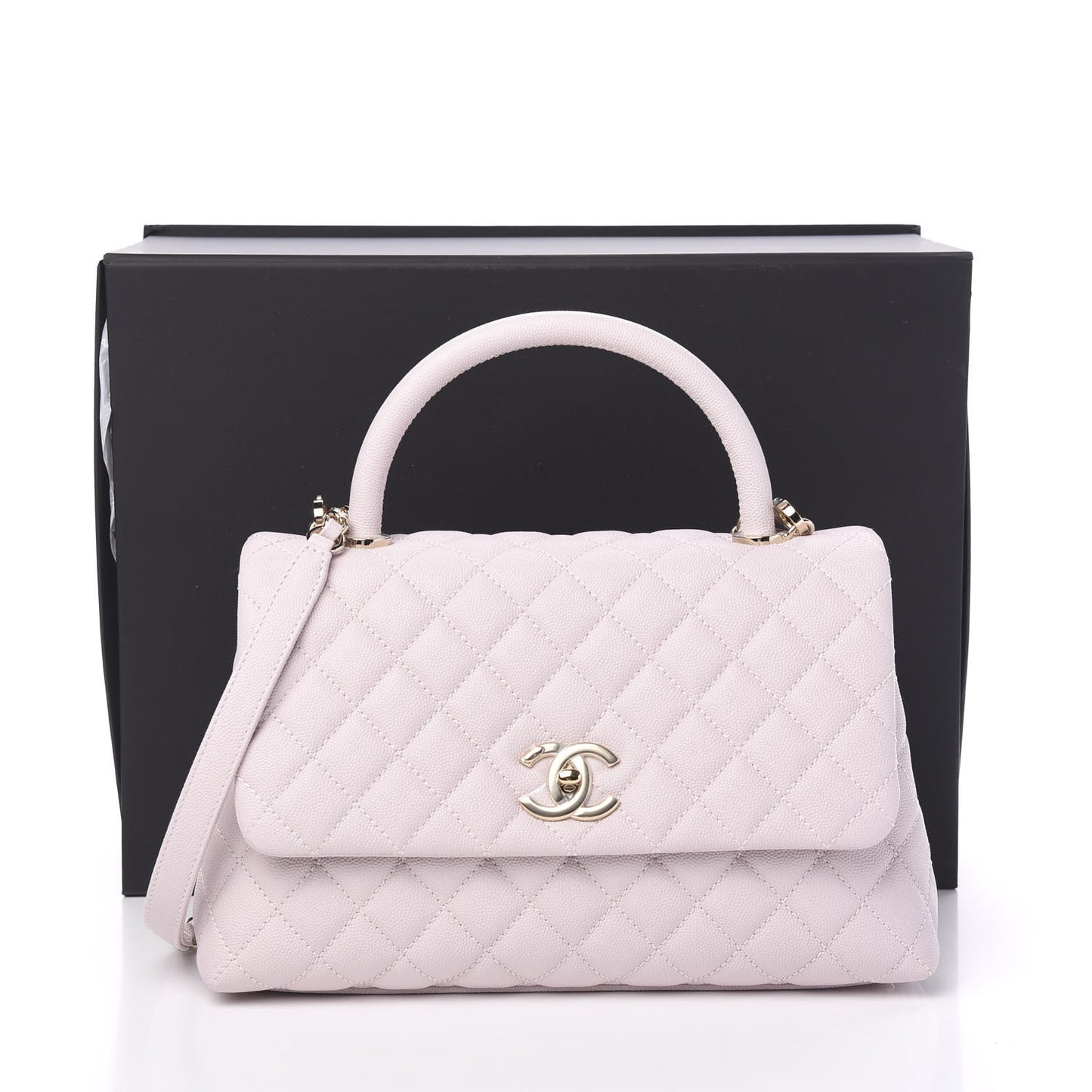 Caviar Quilted Small Coco Handle Flap Lilas Lilac