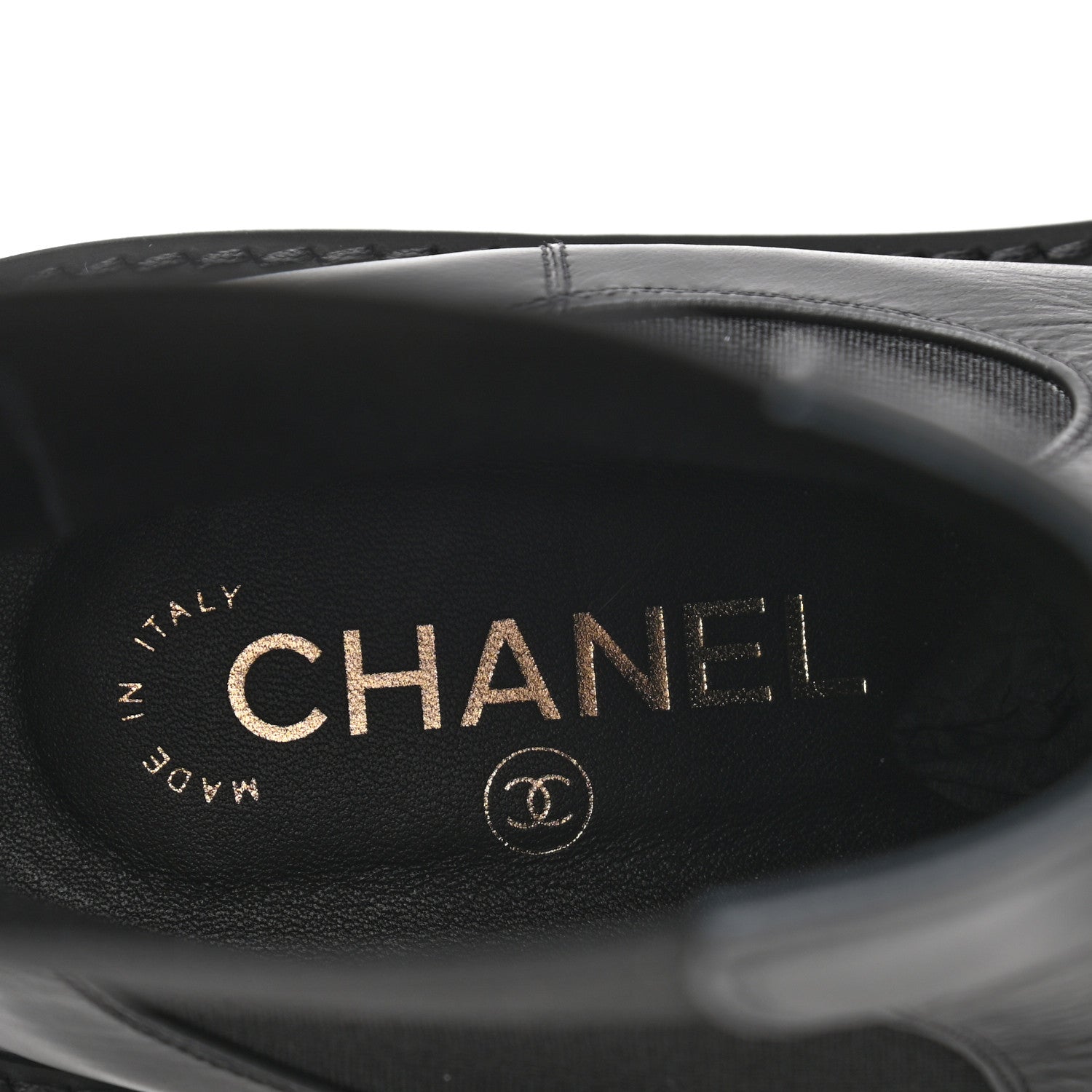 Chanel Crumpled Calfskin Patent Cap Toe Short Boots 39 Black 7 of 8