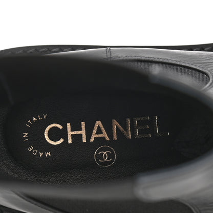 Chanel Crumpled Calfskin Patent Cap Toe Short Boots 39 Black 7 of 8
