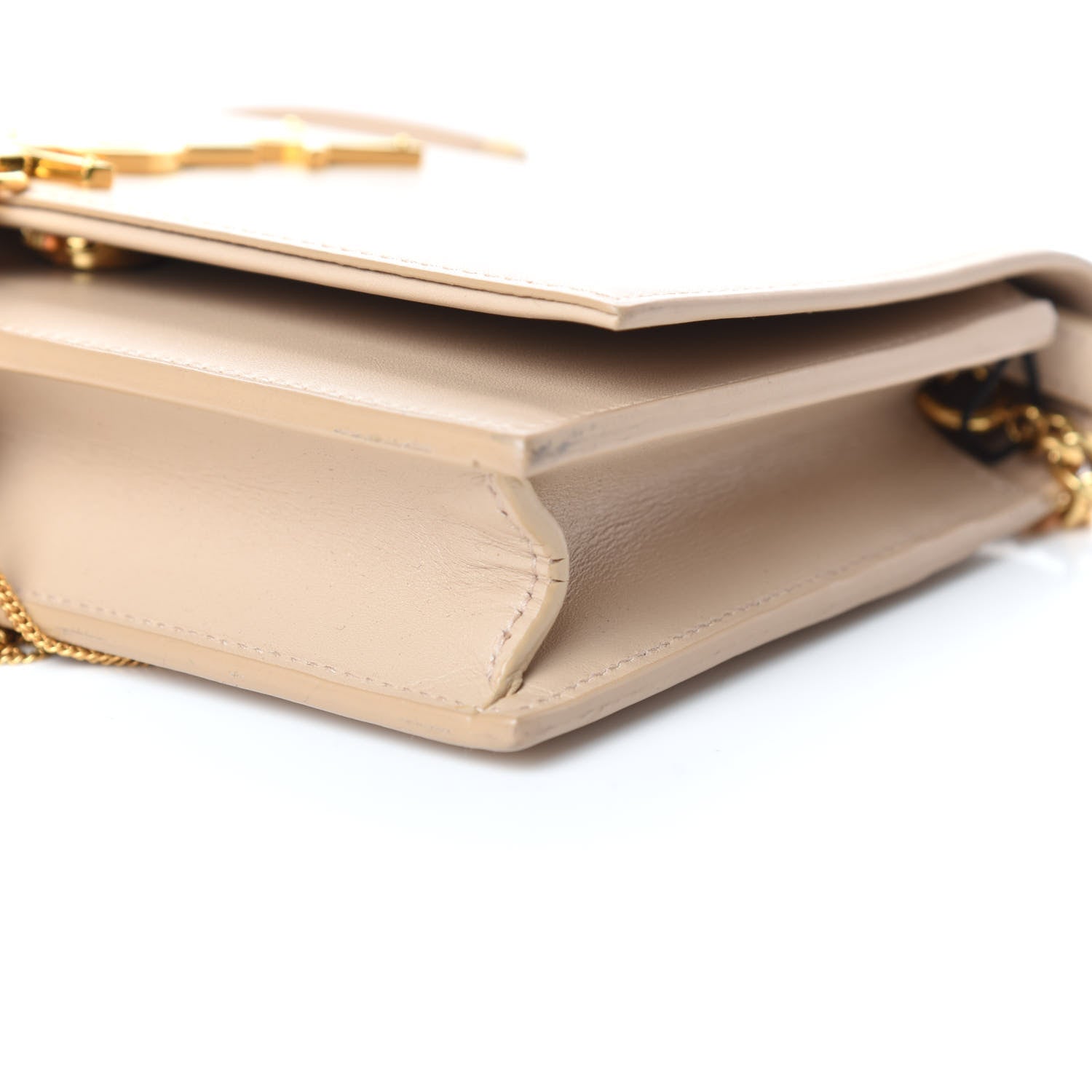 Saint Laurent Smooth Calfskin Classic Monogram Kate Tassel Chain Wallet Nude Powder 9 of 9