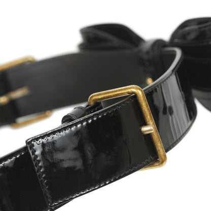 Saint Laurent Patent Leather Bow Belt Black 75 30 3 of 7