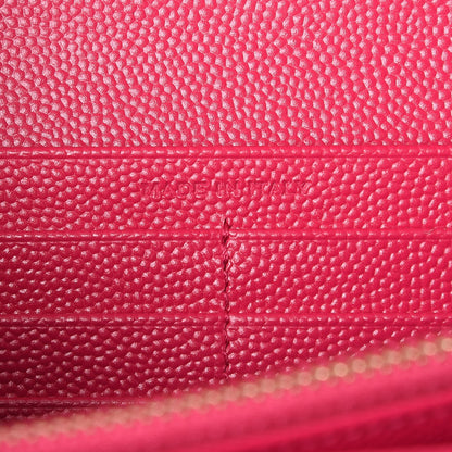 Saint Laurent Grain De Poudre Matelasse Chevron Monogram Wallet Bubblegum 7 of 9