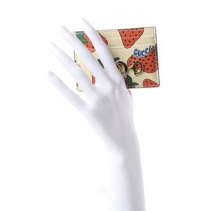 Gucci Calfskin Strawberry Print Zumi Case Case Ivory Red 2 of 8