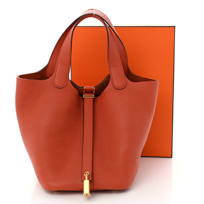 Hermes Taurillon Clemence Picotin Lock 18 PM Terre Battue 11 of 11