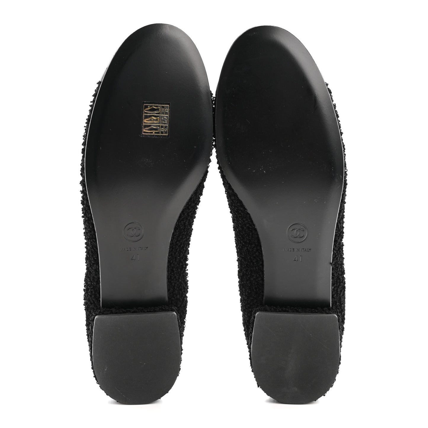 Tweed Patent Mary Jane Flats 41 Black