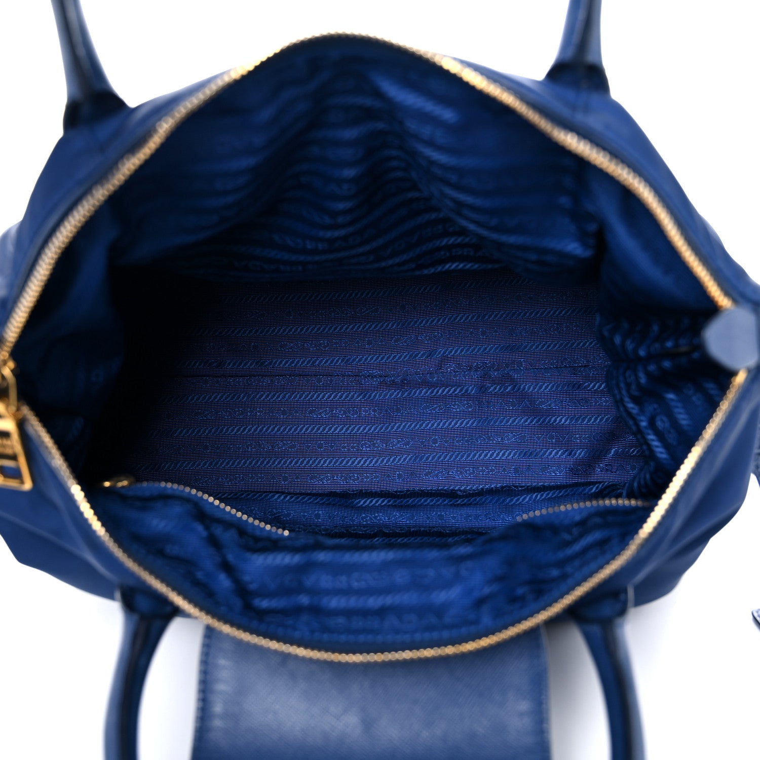 Prada Tessuto Nylon Saffiano Tote Bluette 4 of 19