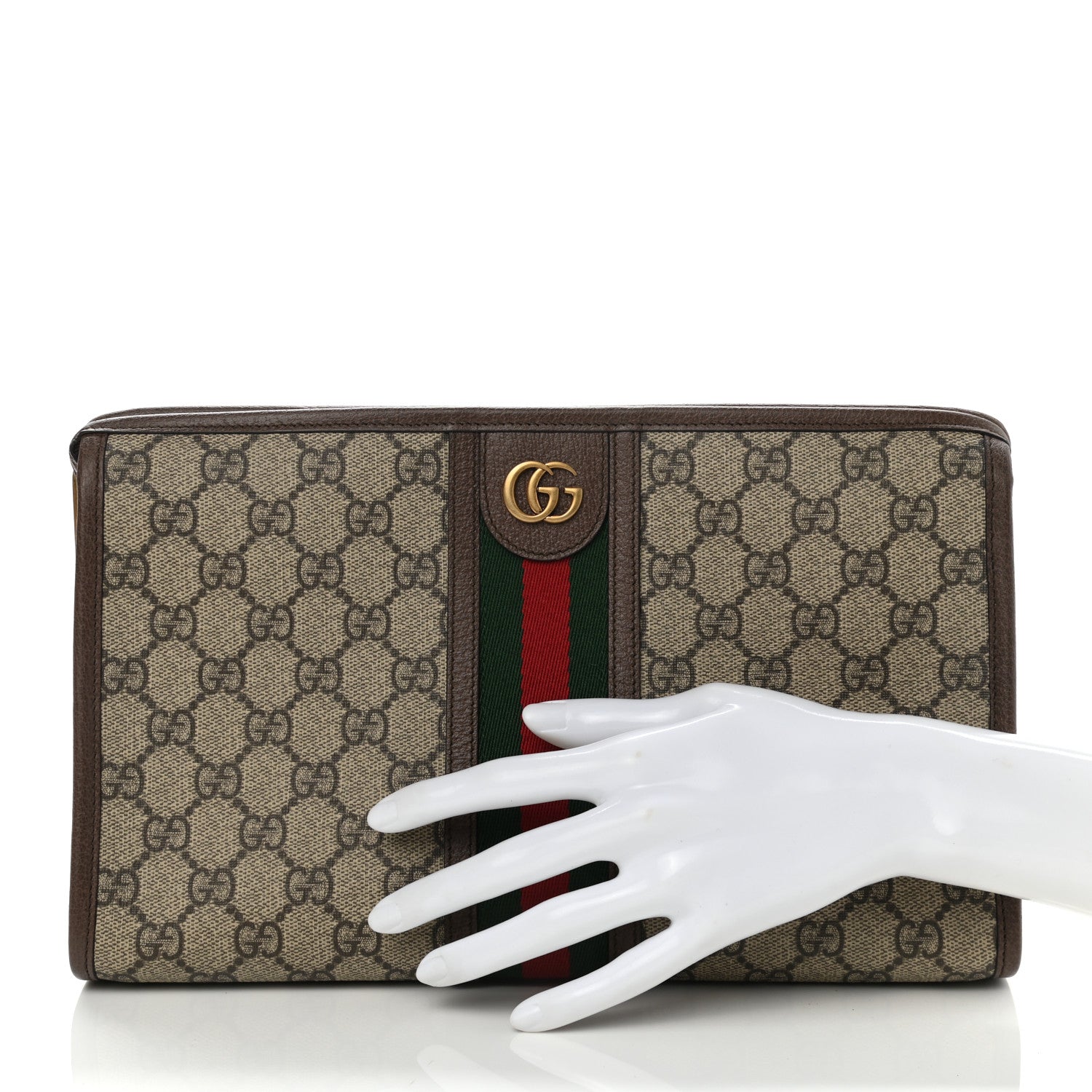Gucci GG Supreme Monogram Web Ophidia GG Toiletry Case Beige New Acero 2 of 7