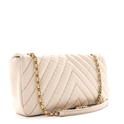 Chanel Calfskin Chevron Quilted Medium Surpique Flap Ivory 3 of 11