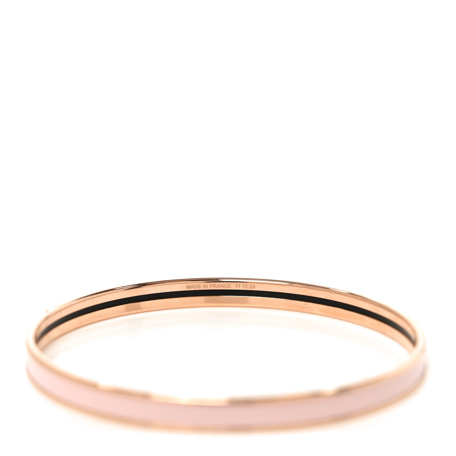 Hermes Enamel Uni Bangle 65 Rose Candeur 5 of 5