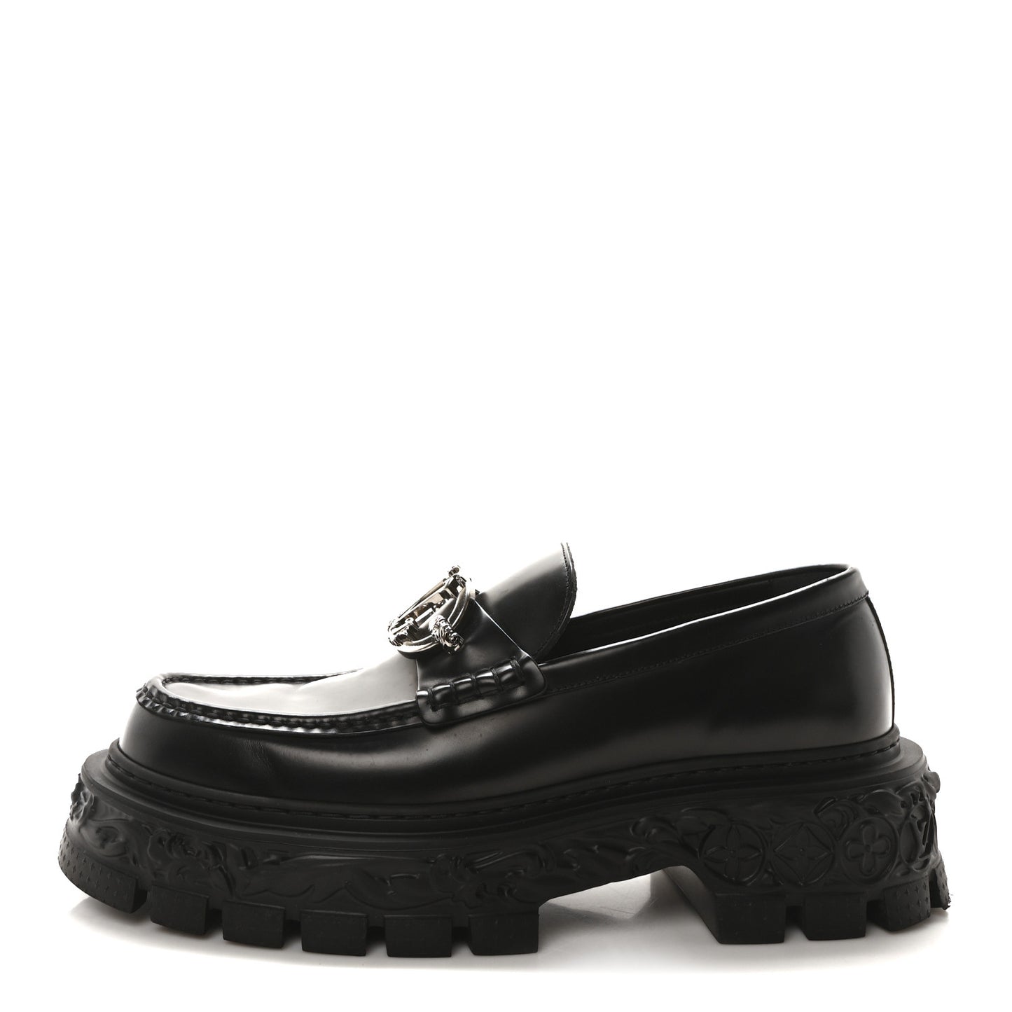 Calfskin Baroque Mens LV Loafers 9 Black