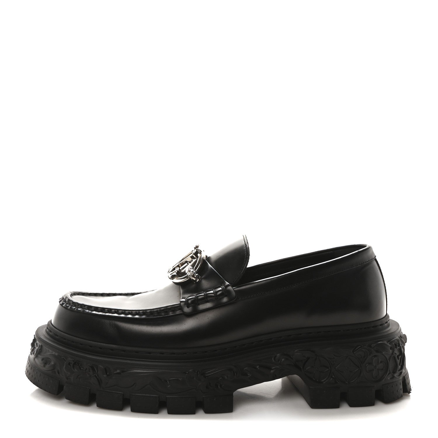 Louis Vuitton Calfskin Baroque Mens LV Loafers 9 Black 1 of 9