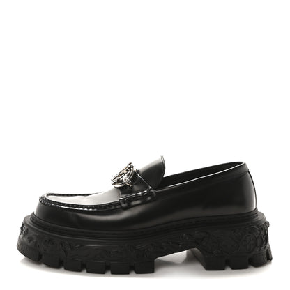 Louis Vuitton Calfskin Baroque Mens LV Loafers 9 Black 1 of 9