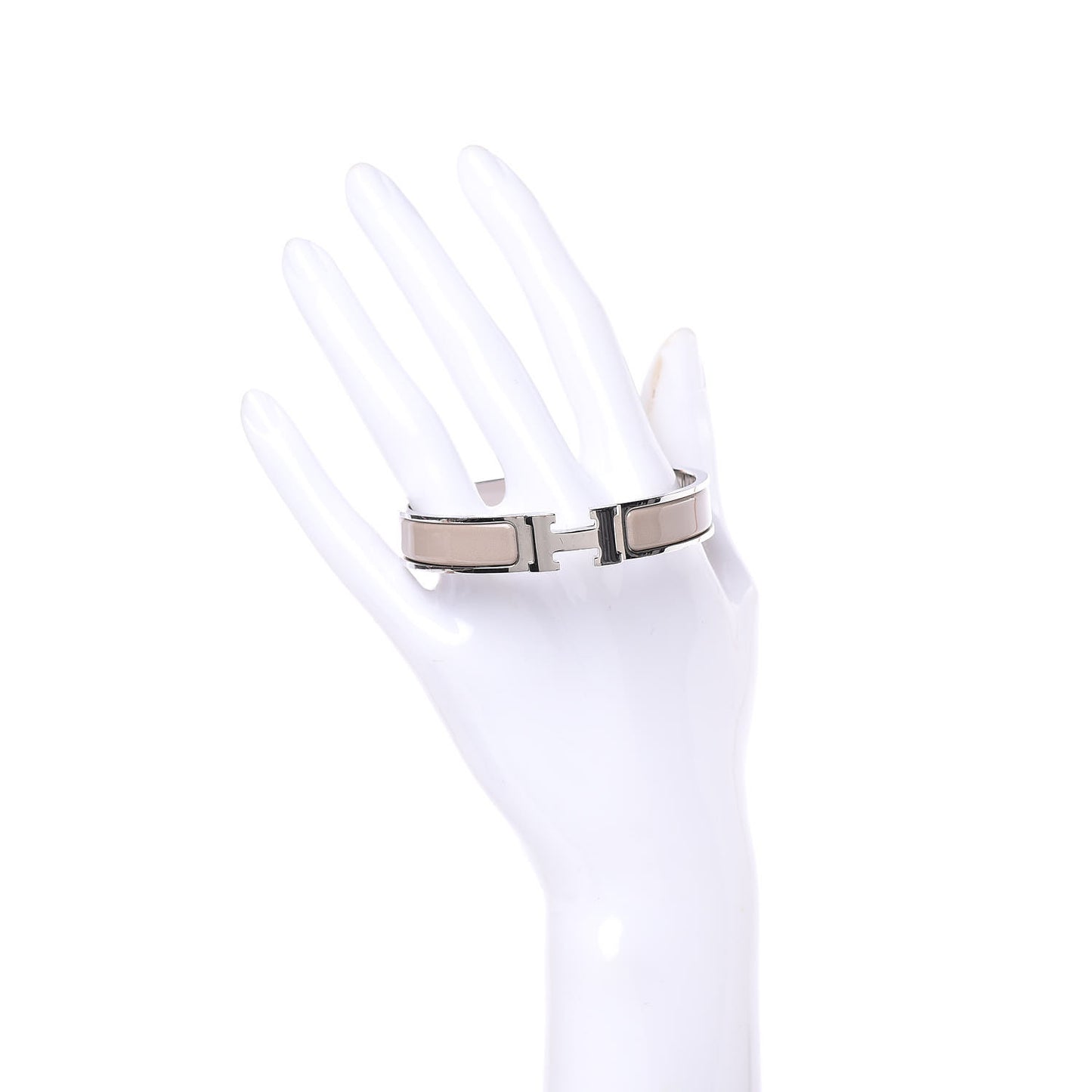Enamel Narrow Clic Clac H Bracelet GM Marron Glace