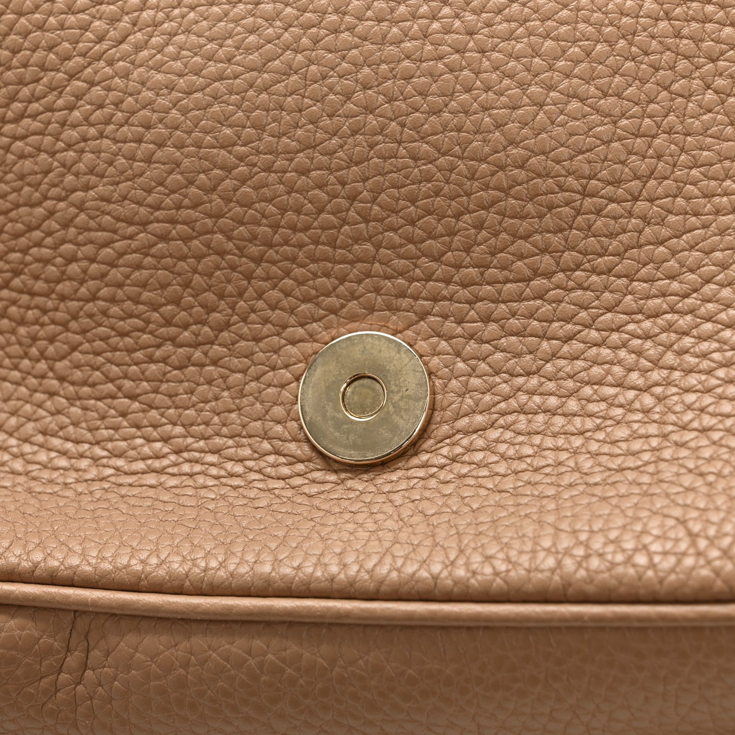 Pebbled Calfskin Medium Soho Flap Crossbody Camelia