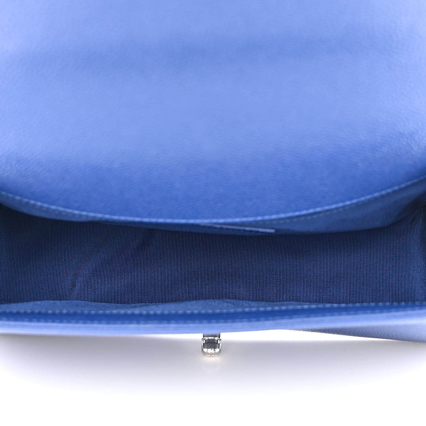 Caviar Chevron Quilted Medium Boy Flap Dark Blue
