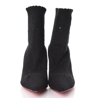 Christian Louboutin Tricot Lurex Sandrine 80 Sock Ankle Boots 37.5 Black 2 of 7