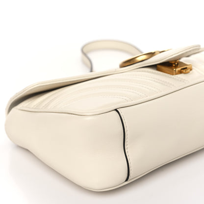 Gucci Calfskin Matelasse Small GG Marmont Shoulder Bag White 9 of 10