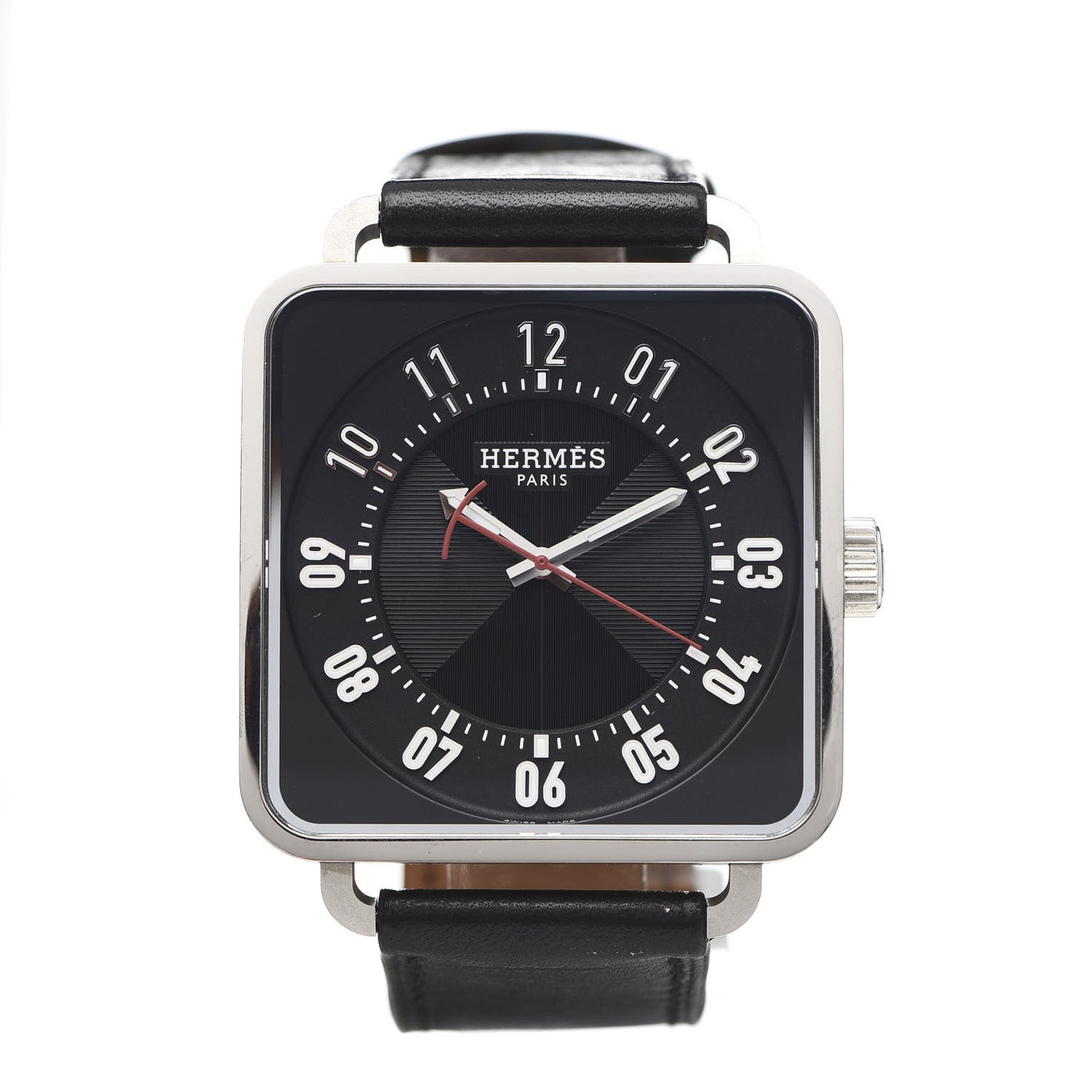 Stainless Steel Barenia 38mm Carre H Automatic Watch Noir