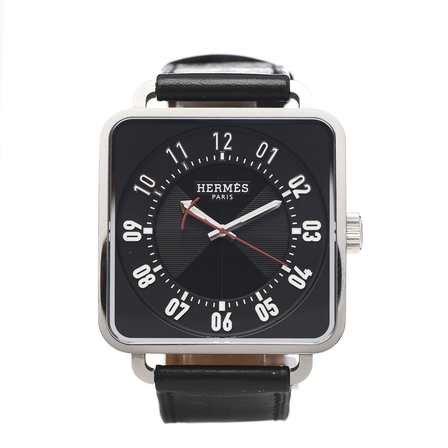 Hermes Stainless Steel Barenia 38mm Carre H Automatic Watch Noir 1 of 6