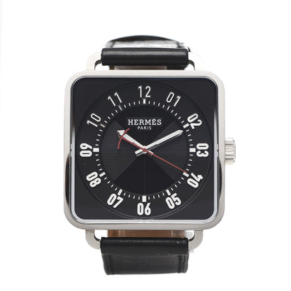Hermes Stainless Steel Barenia 38mm Carre H Automatic Watch Noir 1 of 6
