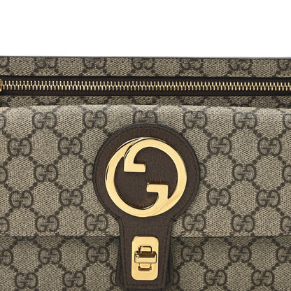 Gucci GG Supreme Monogram Textured Dollar Calfskin Blondie Belt Bag Beige Ebony New Acero 8 of 11
