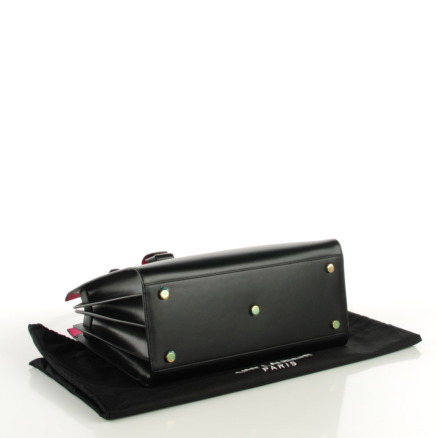 Saint Laurent Calfskin Small Sac De Jour Black Fuchsia 5 of 9