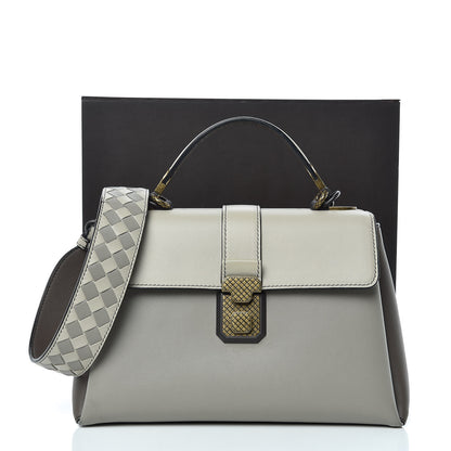 Bottega Veneta Nappa Small Piazza Bag Dark Cement Steel Cement 14 of 14