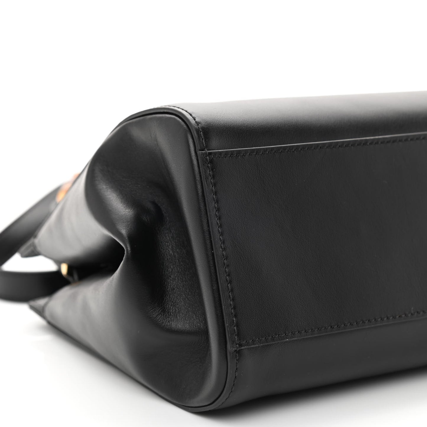 Nappa Bamboo Small Nymphaea Top Handle Bag Black