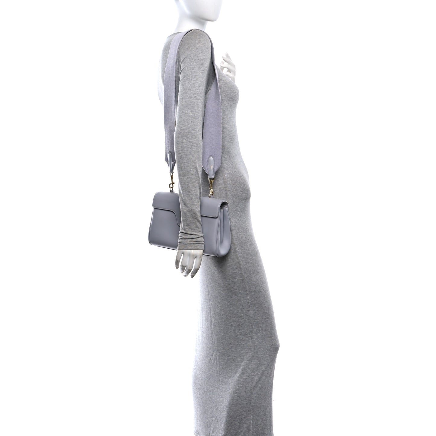Smooth Calfskin Teen Soft 16 Shoulder Bag Light Grey