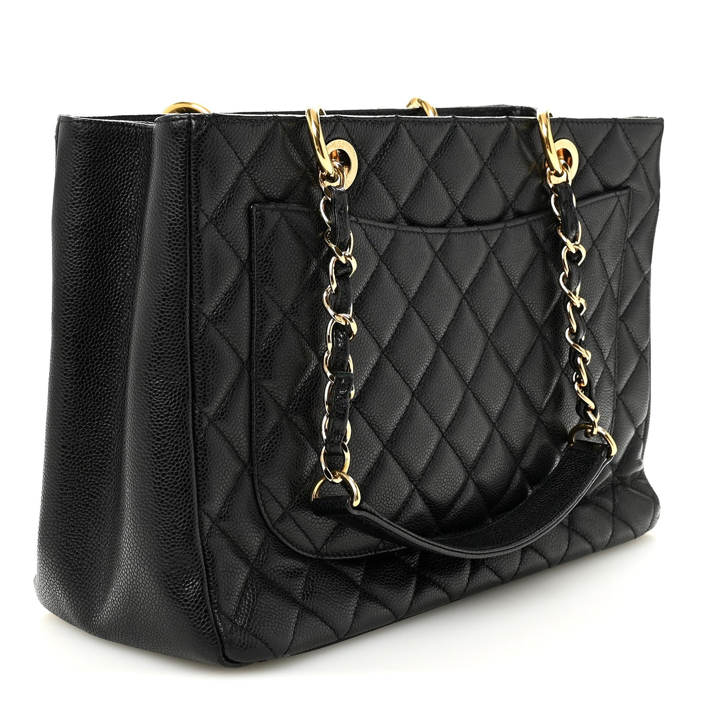 Caviar Large CC Shoulder Bag Black