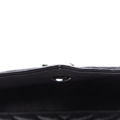 Saint Laurent Sheepskin Matelasse Chevron Monogram Medium College Bag Black 14 of 14