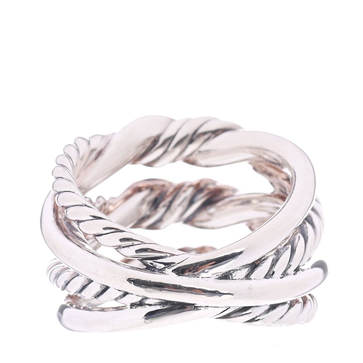 Sterling Silver Diamond Continuance Three-Row Ring 54 7