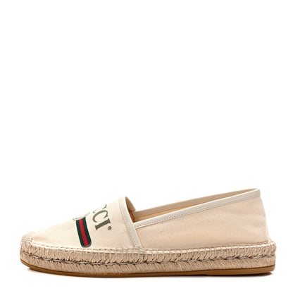 Gucci Canvas Logo Espadrilles 39 Greggio White 1 of 8