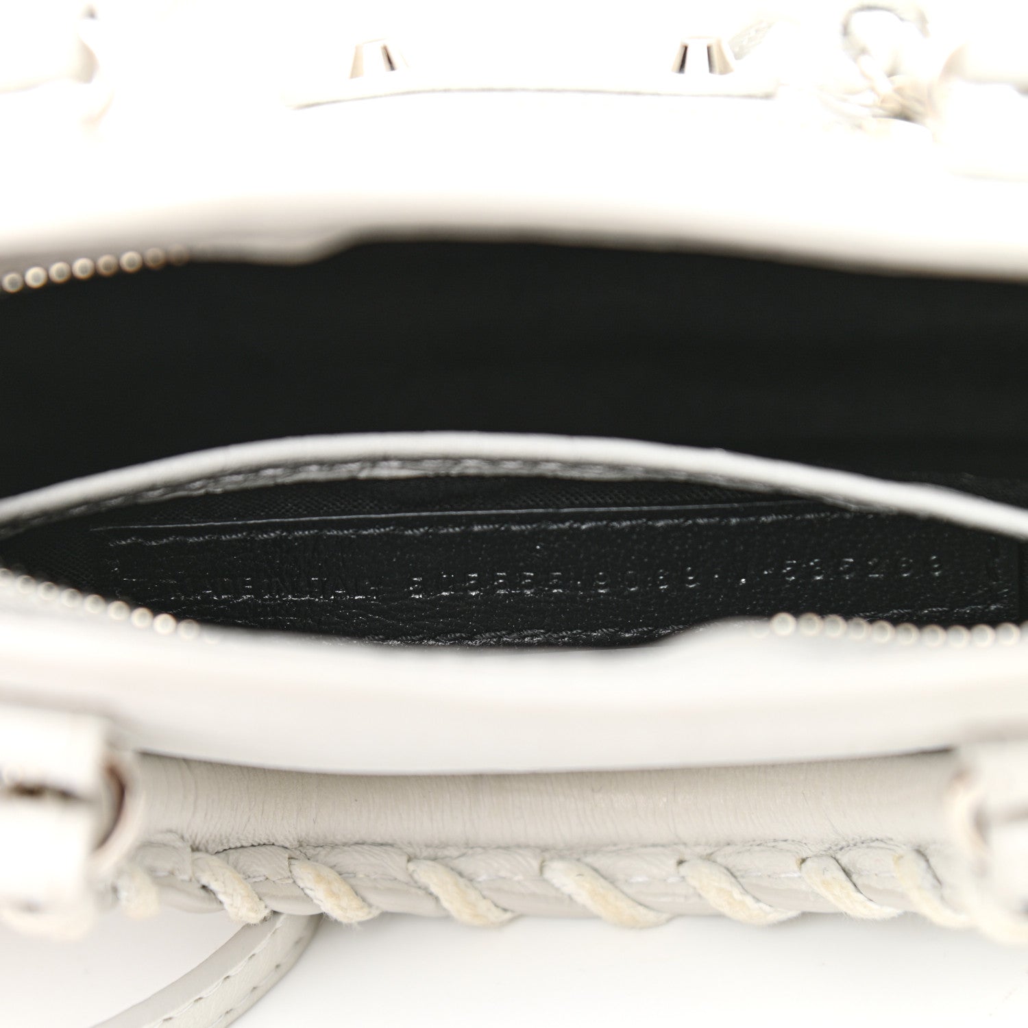 Balenciaga Matte Supple Lambskin Crocodile Embossed Classic Silver Hardware Nano City White 6 of 11