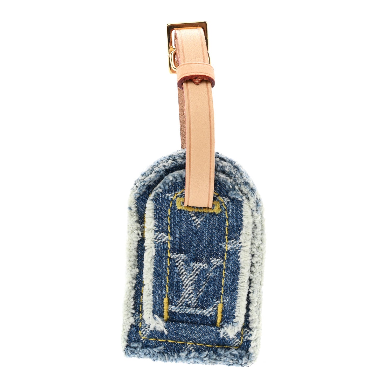 Louis Vuitton Monogram Denim Carryall Luggage Tag Blue 1 of 3