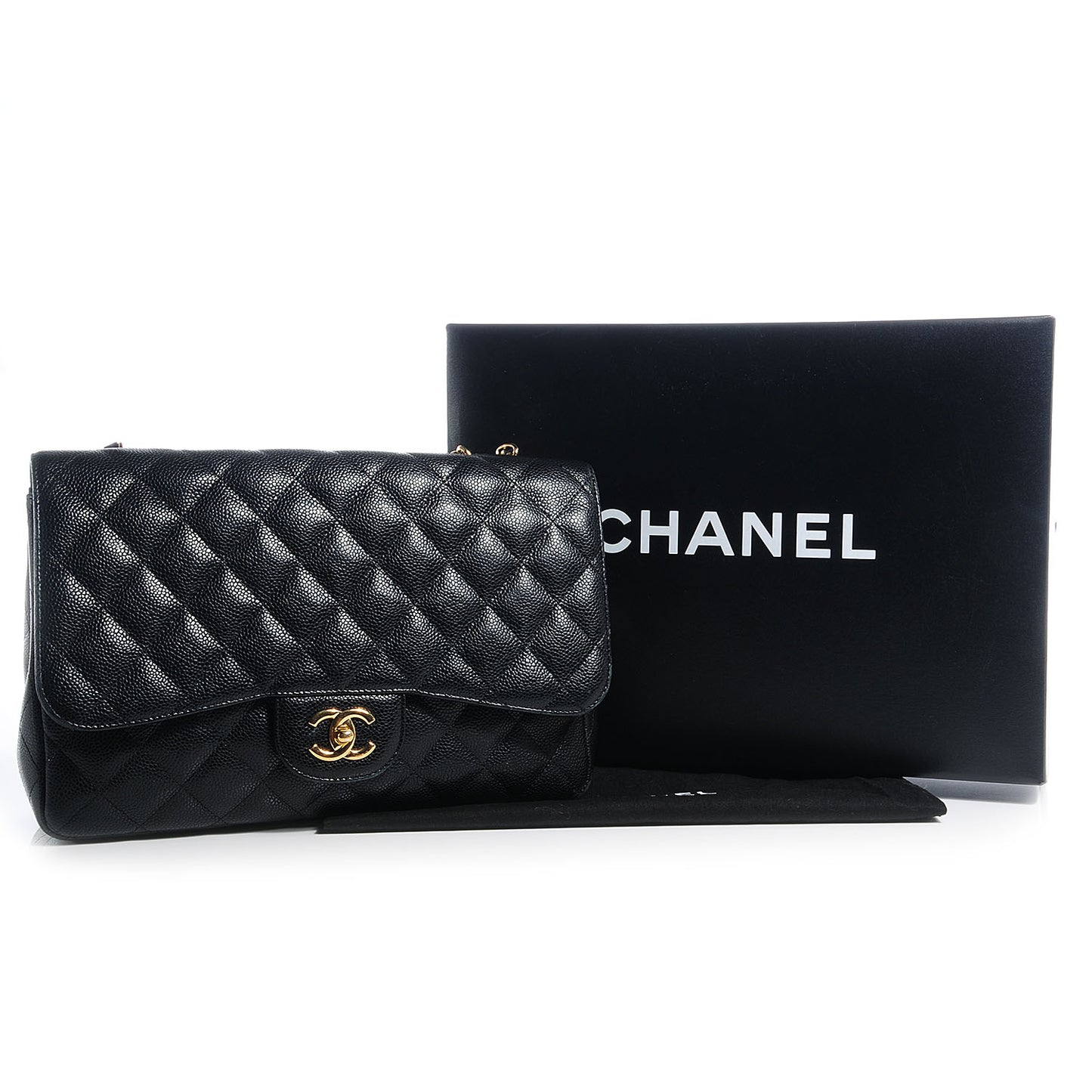 Caviar Jumbo Single Flap Black
