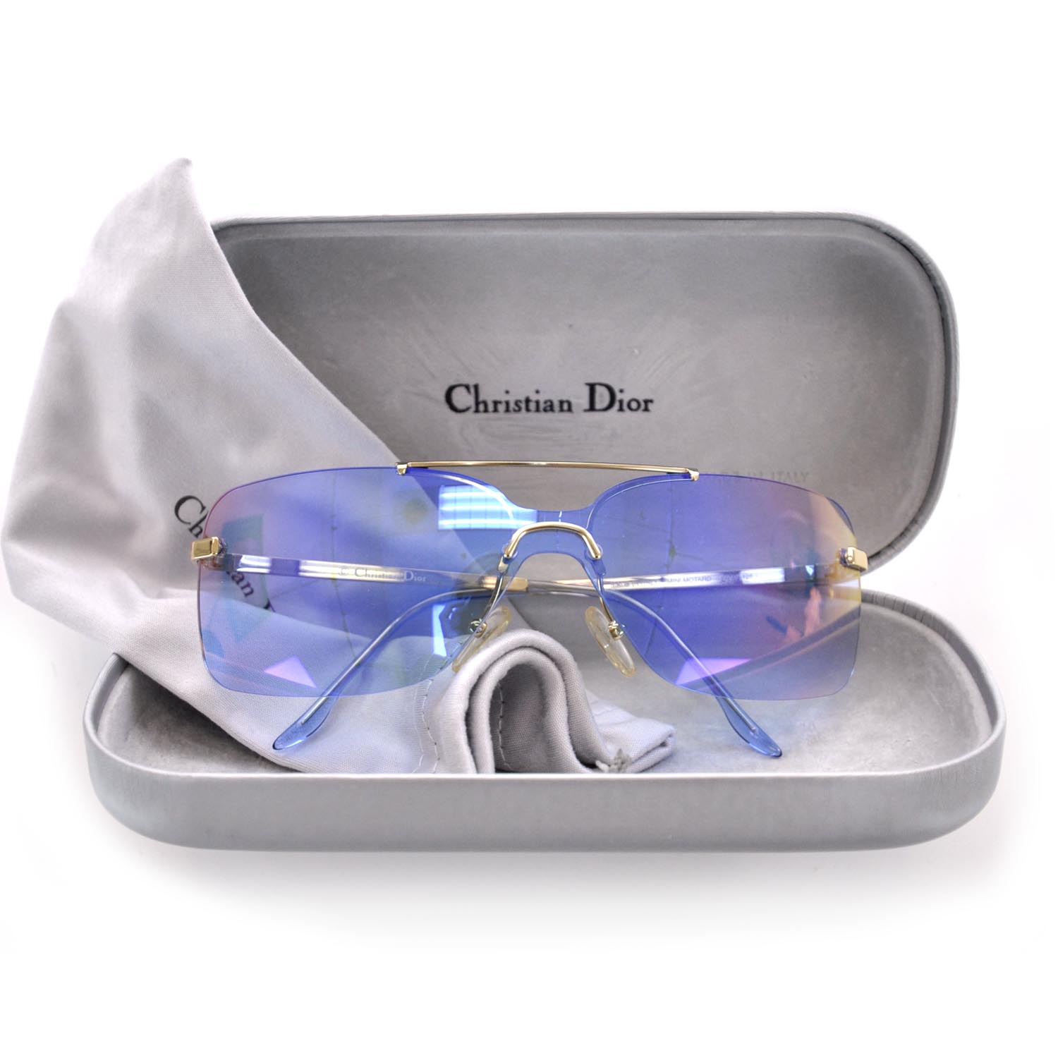 Christian Dior Mini Motard Sunglasses Blue 30852 – FASHIONPHILE