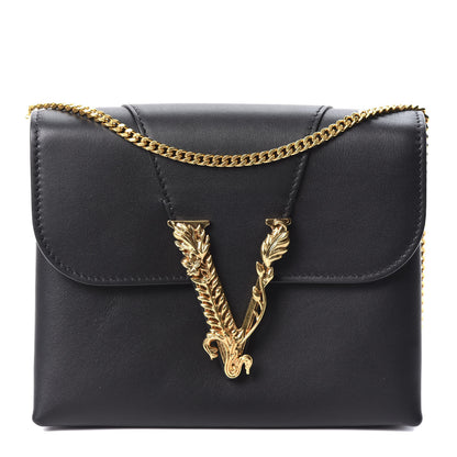Versace Vitello Virtus Chain Clutch Black 1 of 10