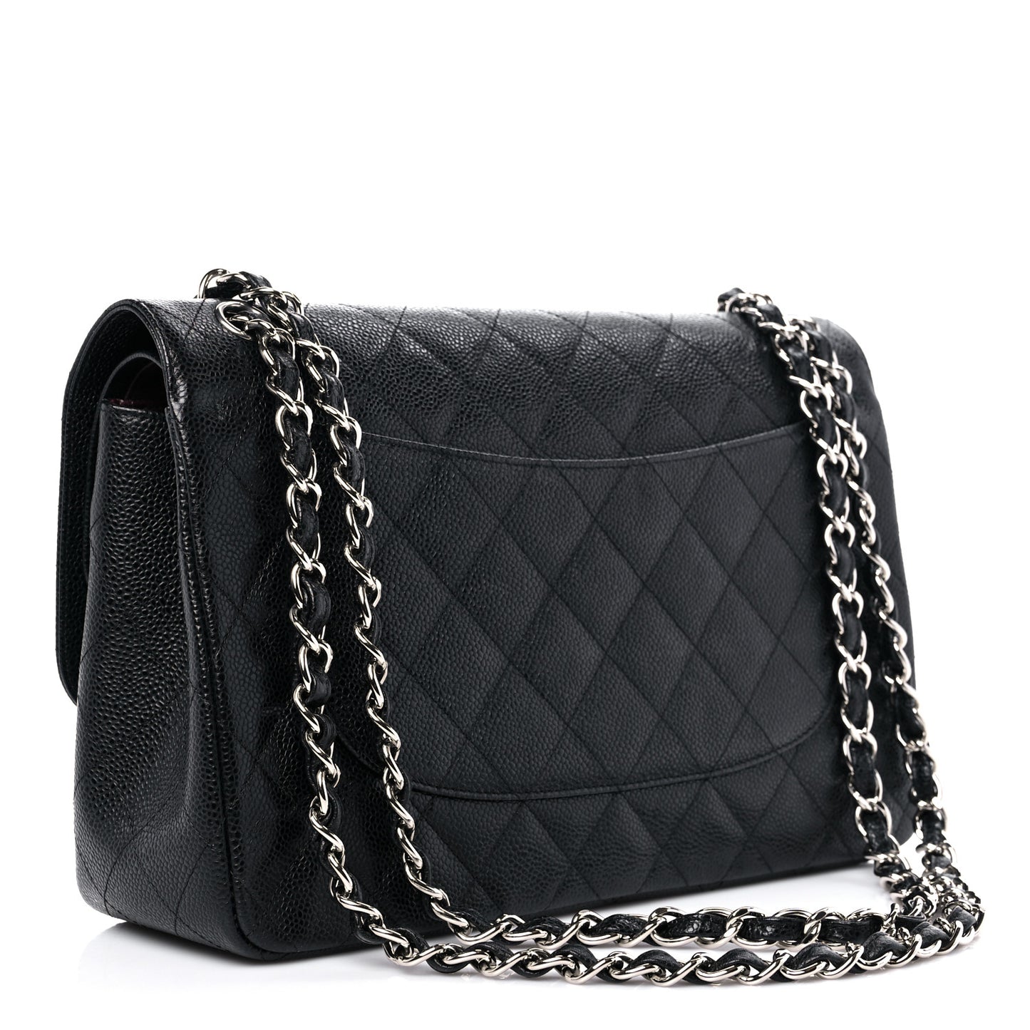 Caviar Quilted Jumbo Double Flap Black